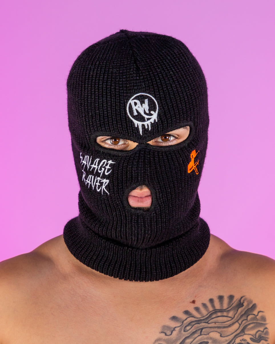 Black Savage Raver Red Pill Ski Mask – Rave Wonderland