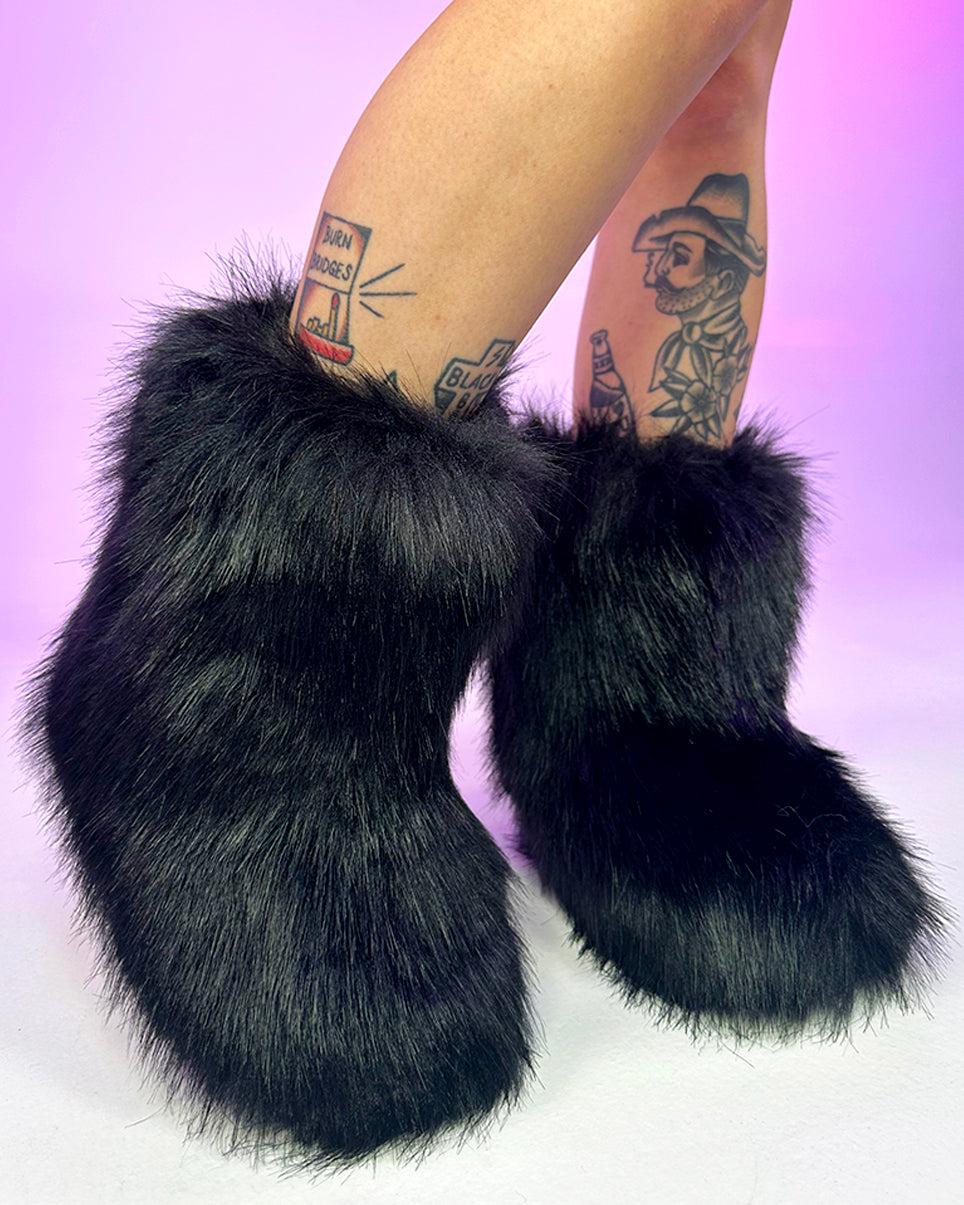 Black Boots With The Fur