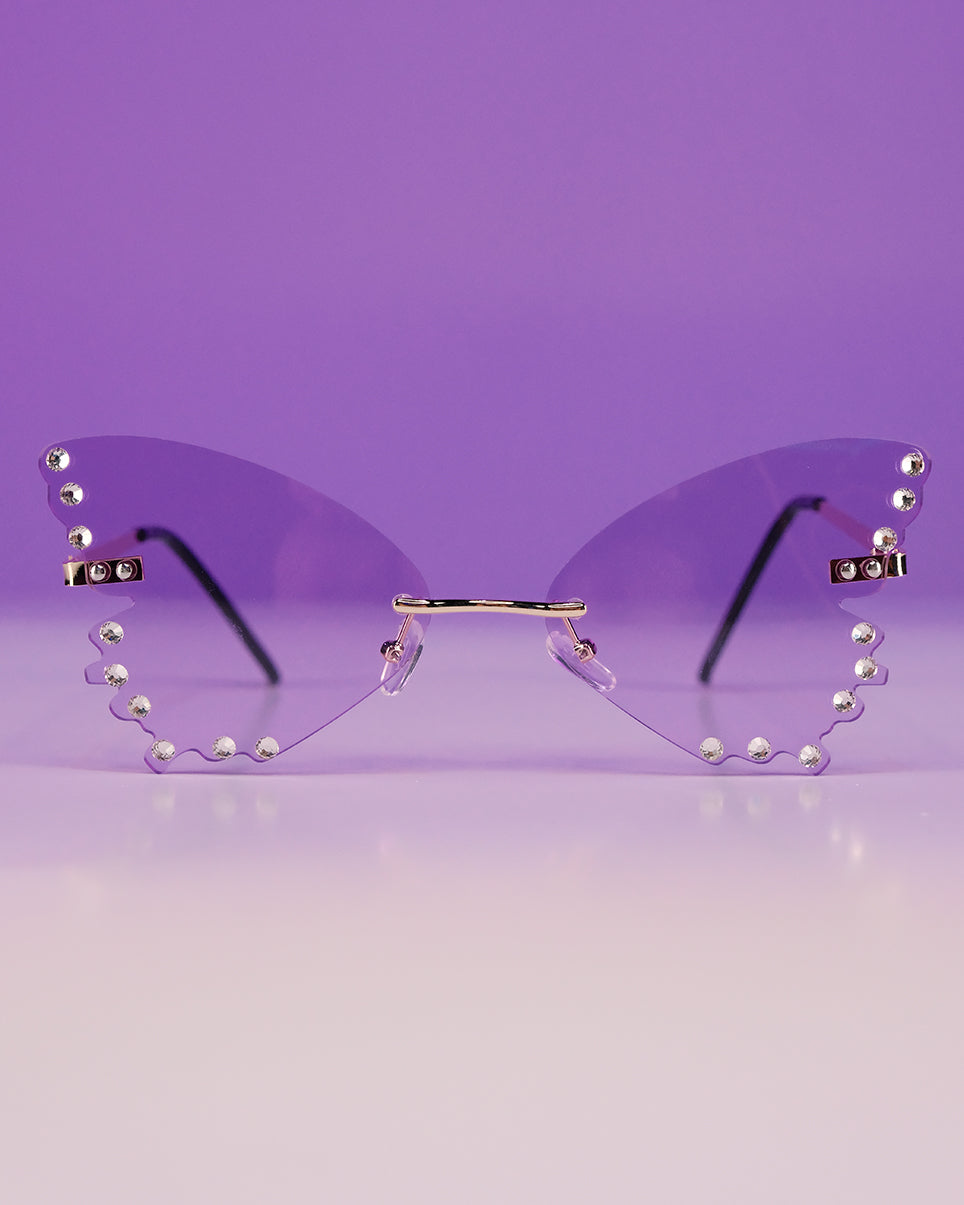 Diamond Butterflies Color Sunglasses - Rave Wonderland