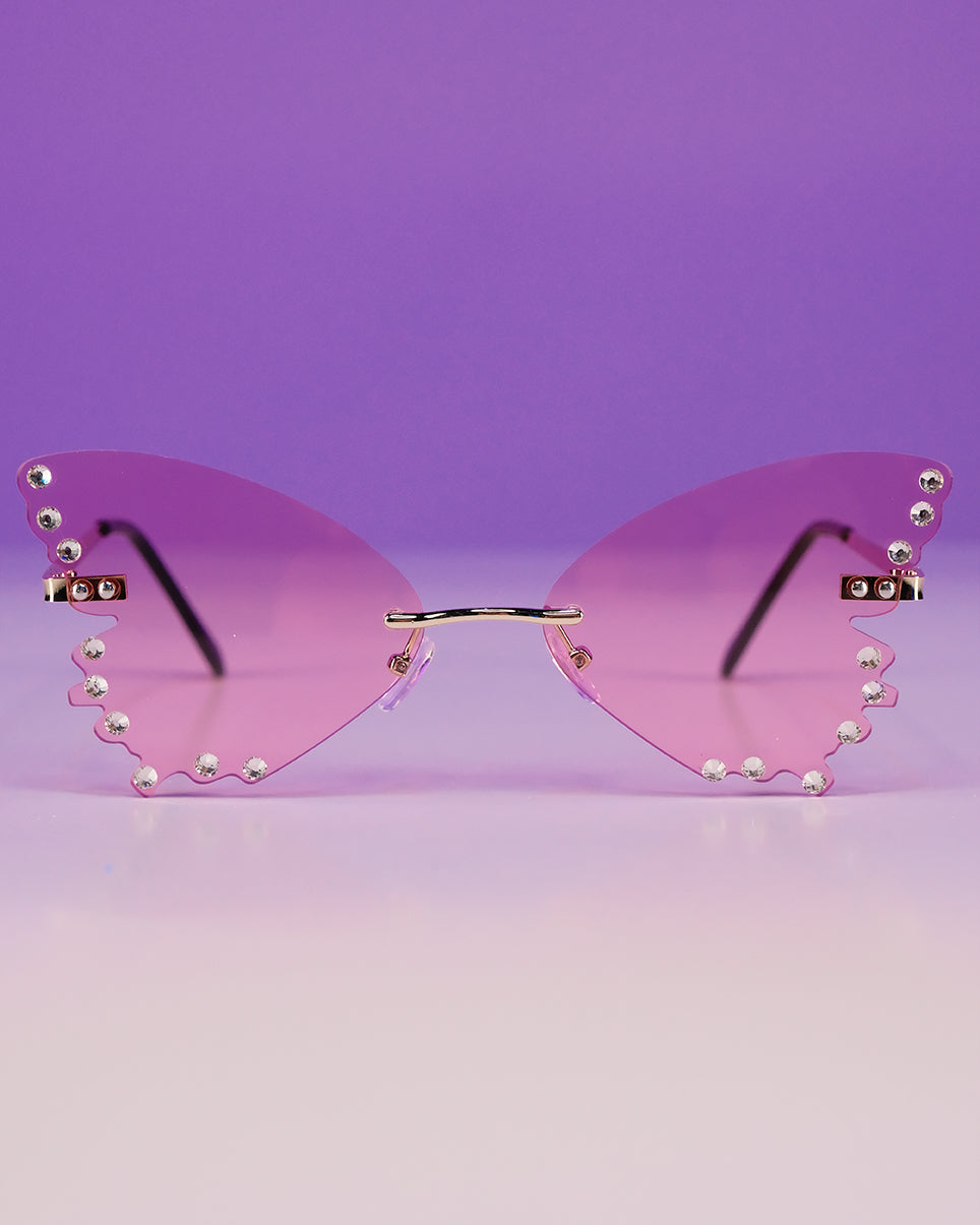 Diamond Butterflies Color Sunglasses - Rave Wonderland