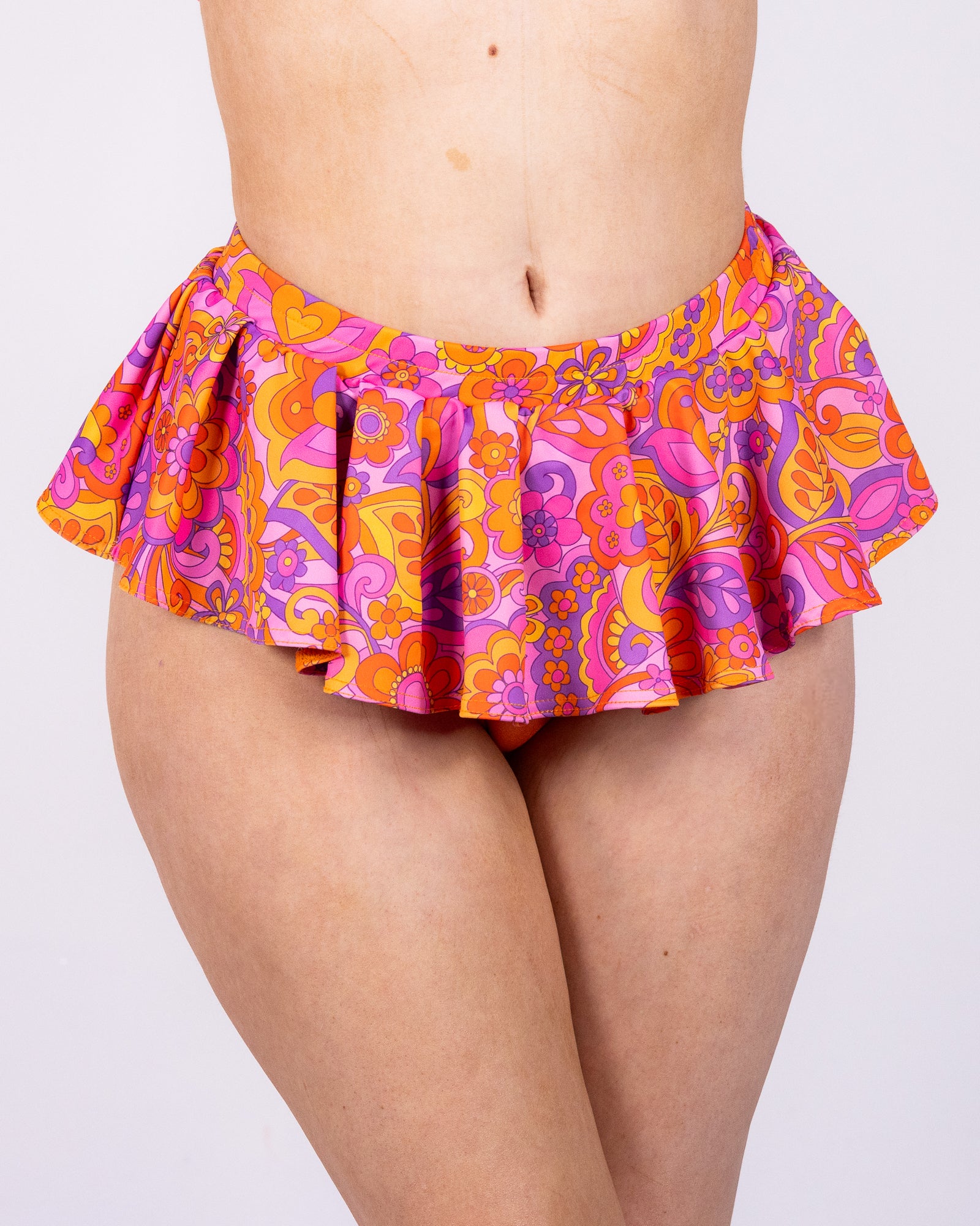 Orange Paisley Daze Ruffle Skirt Bottoms – Rave Wonderland