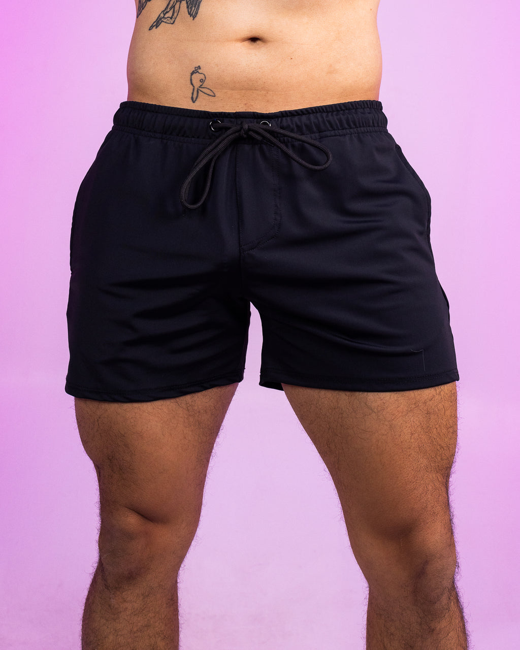Charmer Black Snake Drawstring Shorts