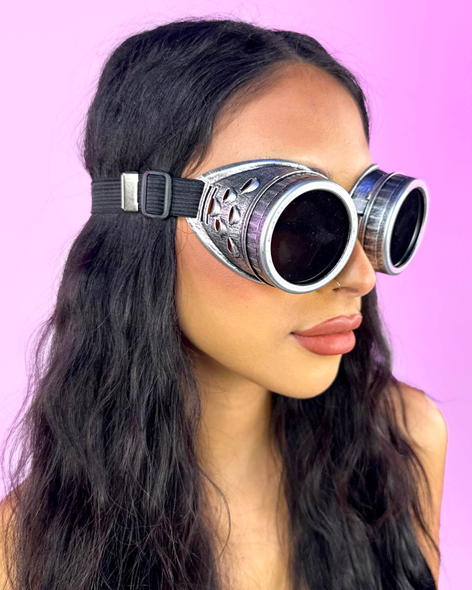 Black Steampunk Tinted Goggles