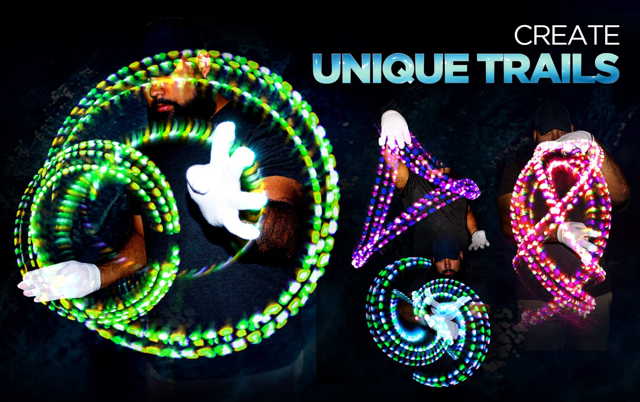 GloFX Lux Gel Glove Set - Rave Wonderland