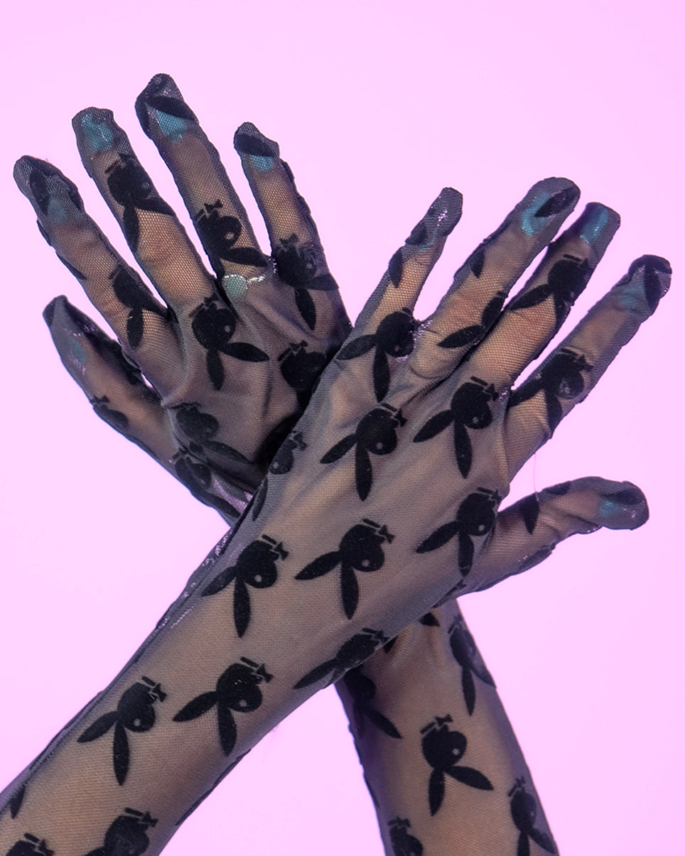 Playboy Bunny Noir Gloves
