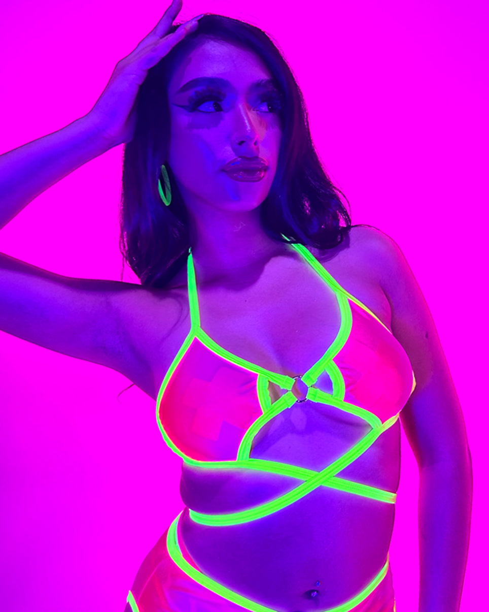 Rolita Couture X RW Neon Pink Assassin Underboob Top