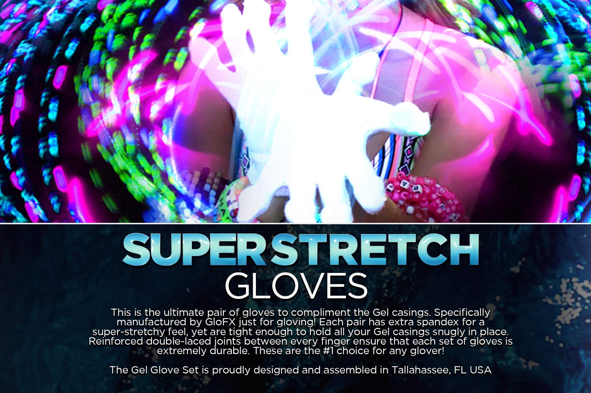 GloFX Lux Gel Glove Set - Rave Wonderland