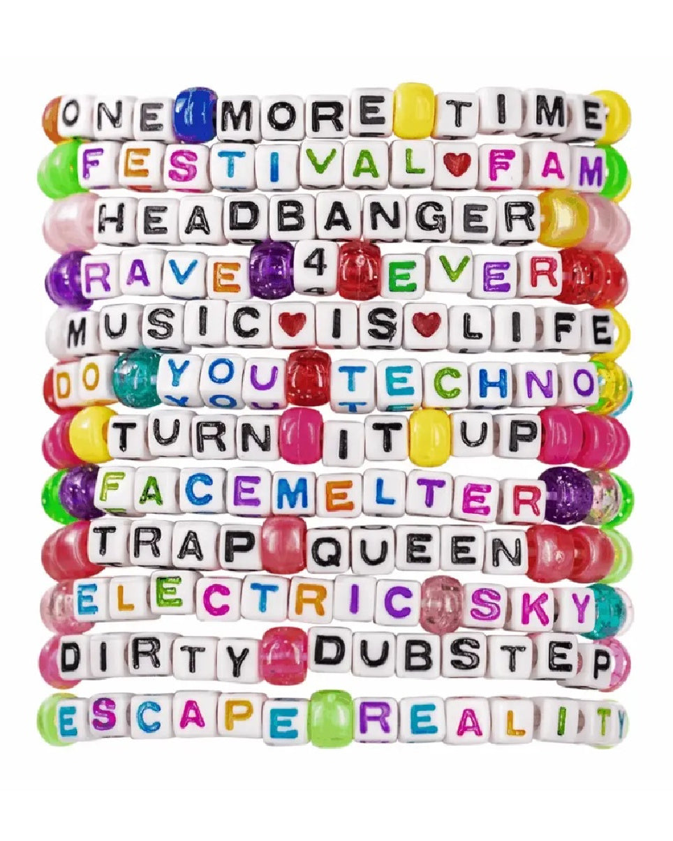 "EDM Life" 12pc Pre-Made Kandi Bracelets
