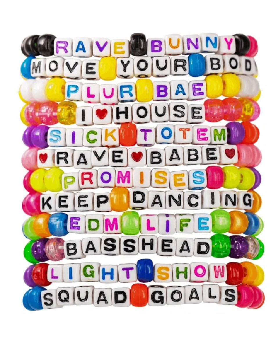 "EDM Life" 12pc Pre-Made Kandi Bracelets