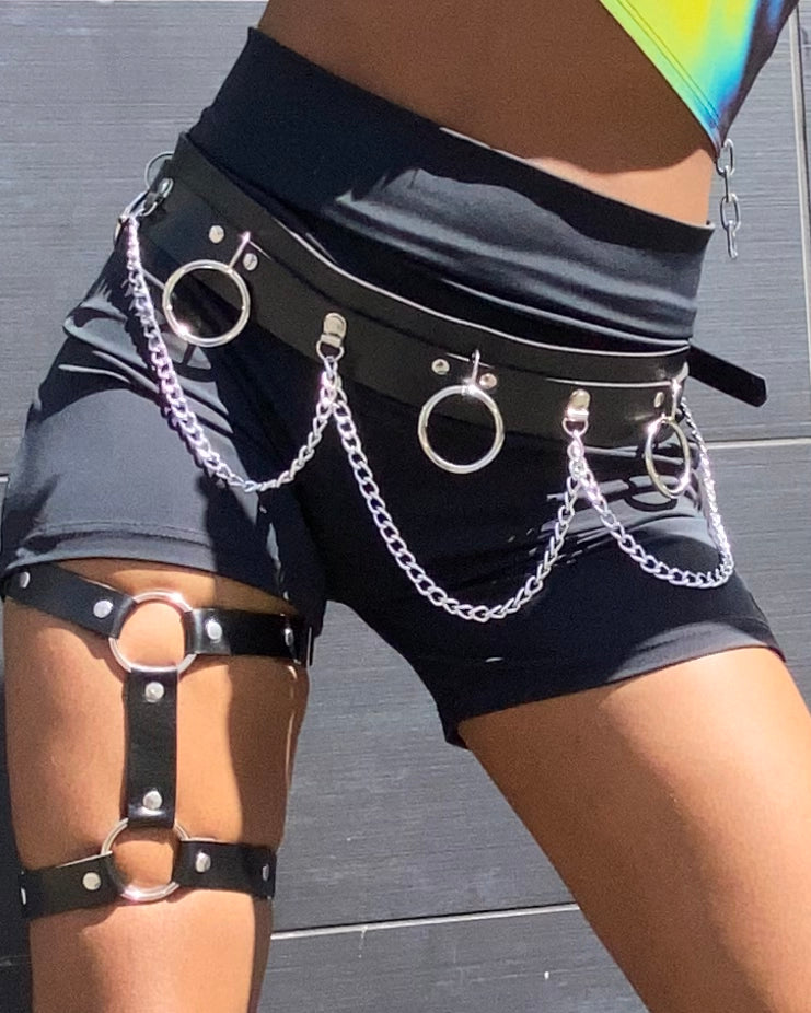 Chain Reaction Faux Leather Belt - Rave Wonderland