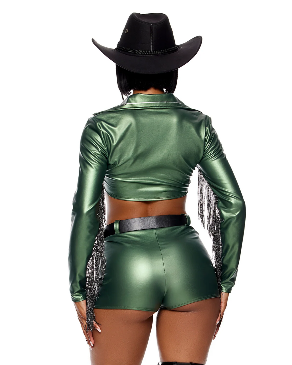 Yee Haw Women's 5pc Green Metallic Cowgirl Costume, photo 2