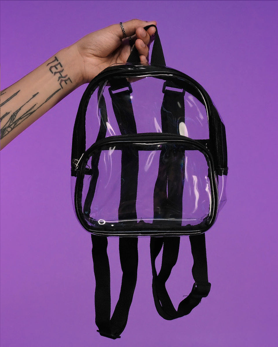 can you bring a clear mini backpack to rave Clear Basic Backpack – Rave Wonderland