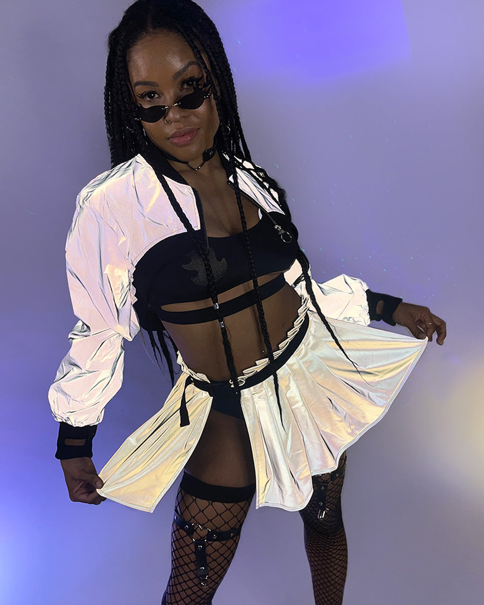 Extreme Crop Reflective Shrug - Rave Wonderland