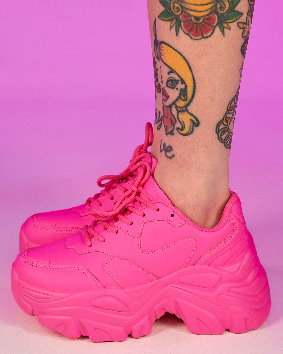 Hot Pink Flexx Platform Sneakers