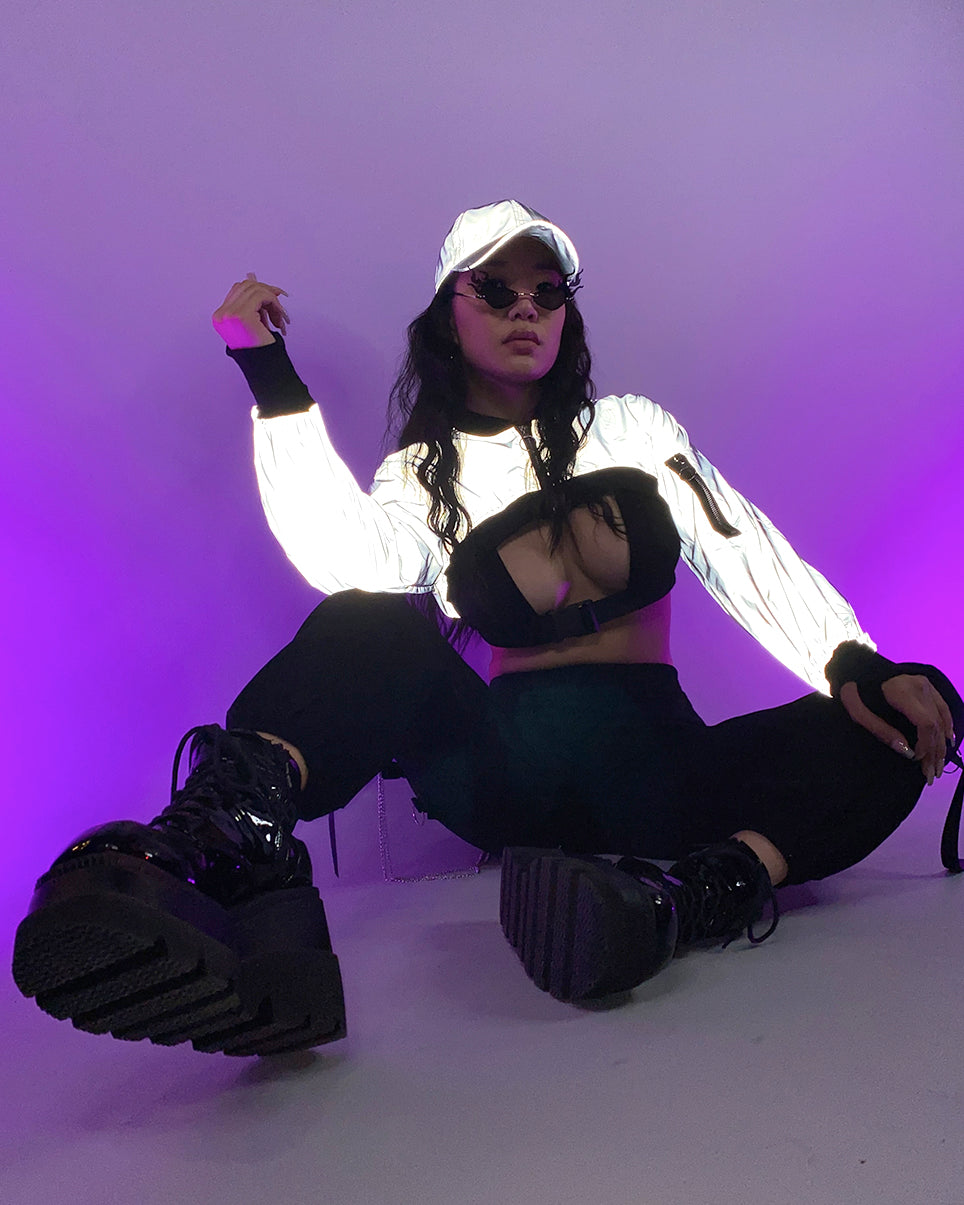 Extreme Crop Reflective Shrug - Rave Wonderland