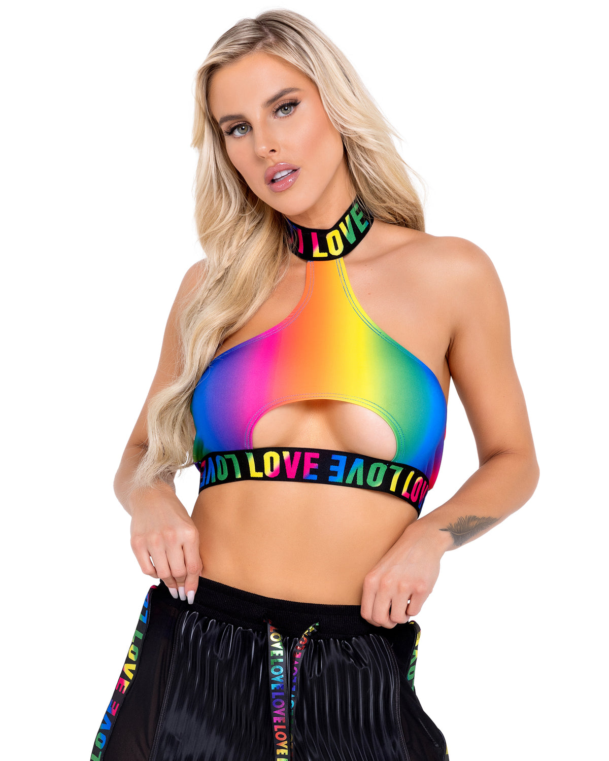 Rainbow Love Keyhole Top