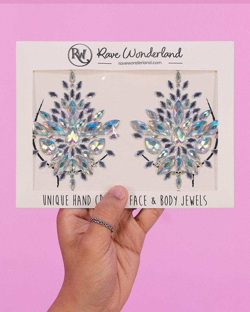 Iridescent Self-Adhesive Jewel Pasties - Rave Wonderland