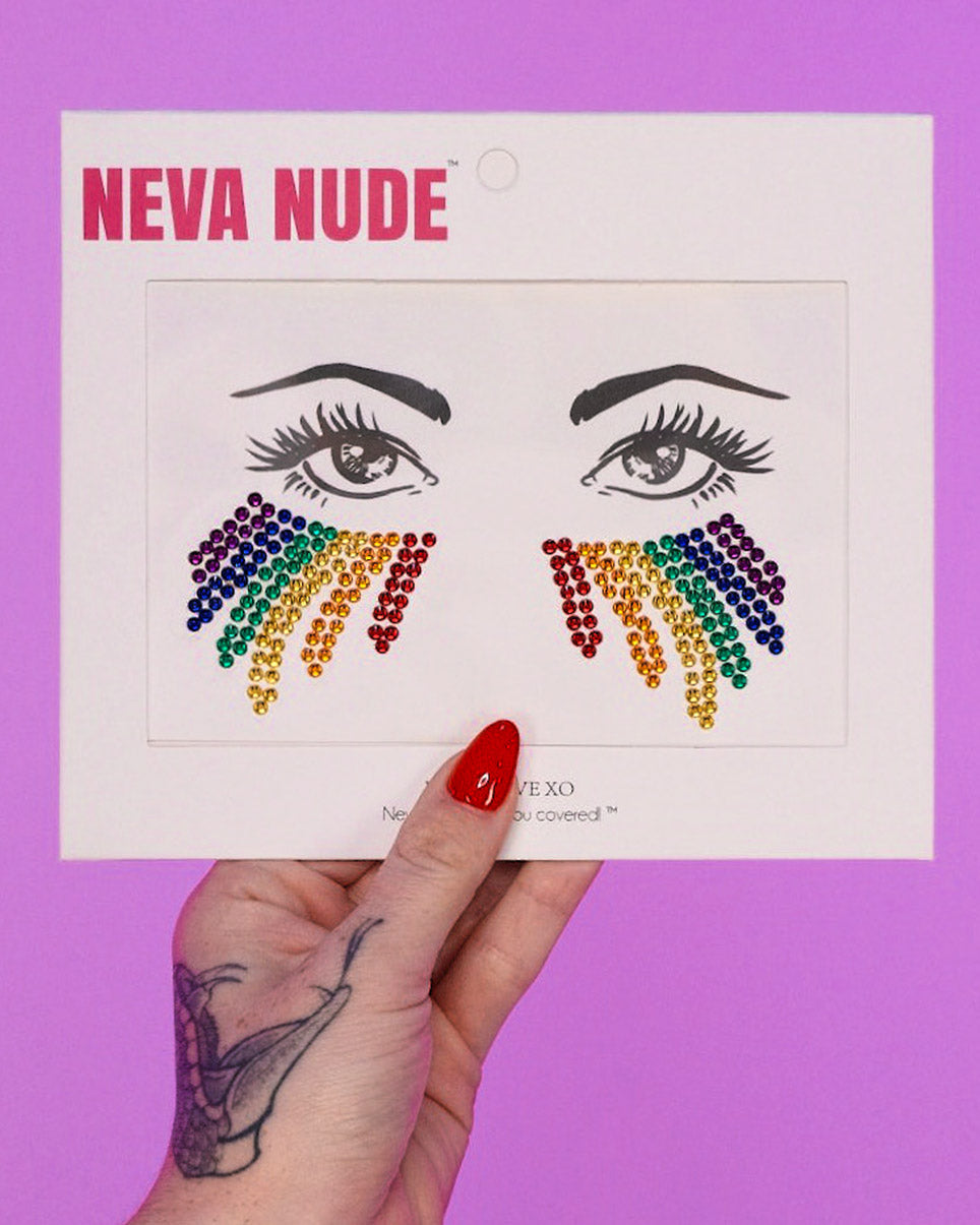Neva Nude Rainbow Tears Crystal Face Jewels