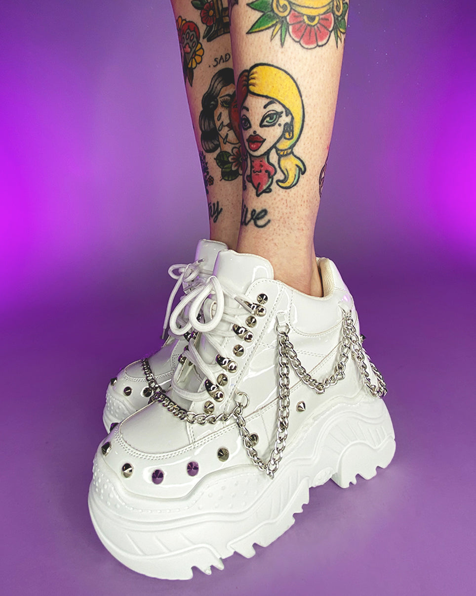 Patent White Space Sneakers – Rave Wonderland