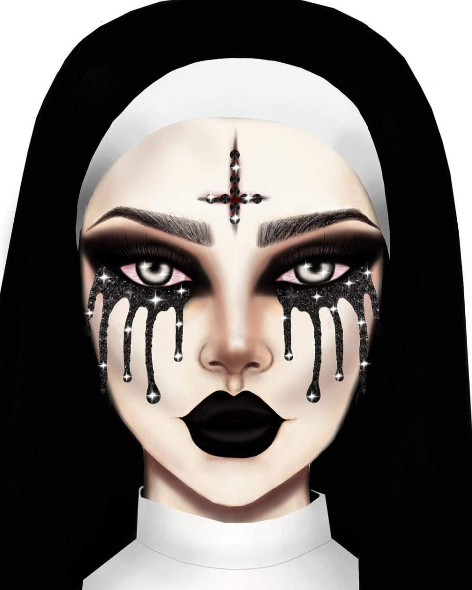Possessed Nun Face Jewels - Rave Wonderland