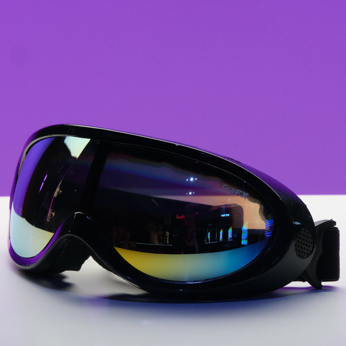 ski goggles neon GloFX Black Diffraction Kopfumfang:S (51 - 56 cm) It is nice to support Glass and LED filter__frame_type_integrated