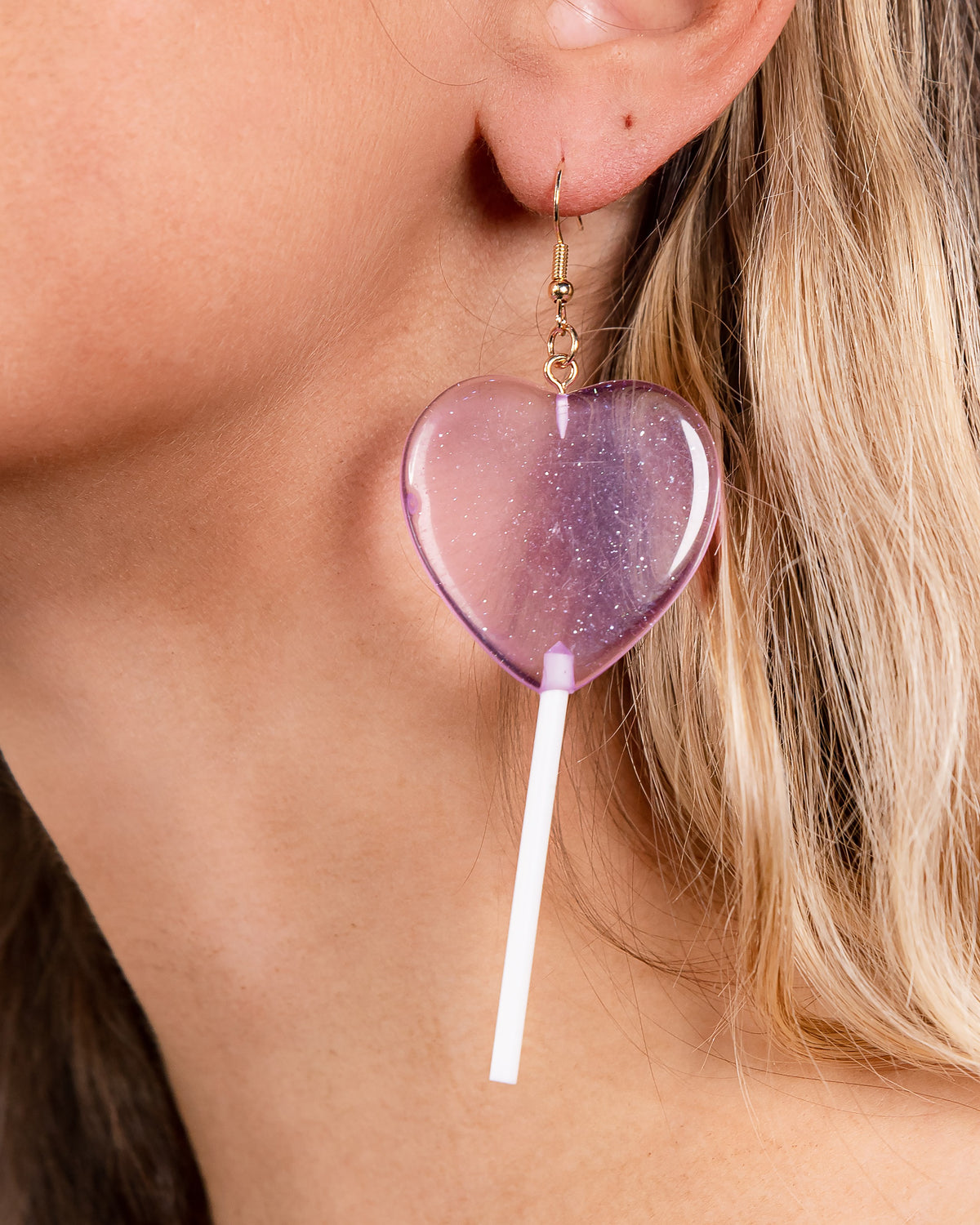 How Many Licks? Heart Lollipop Earrings