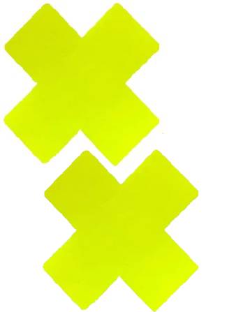 Lemon Vinyl Yellow X Factor Blacklight Reactive Pasties - Rave Wonderland