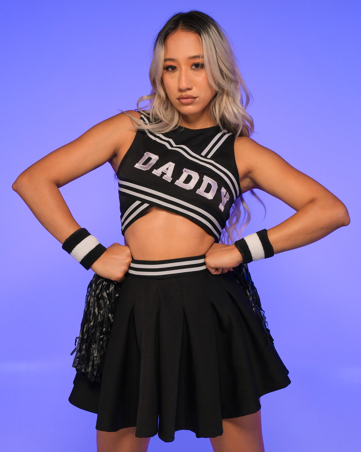 6pc Daddy's Girl Cheerleader Costume - Rave Wonderland