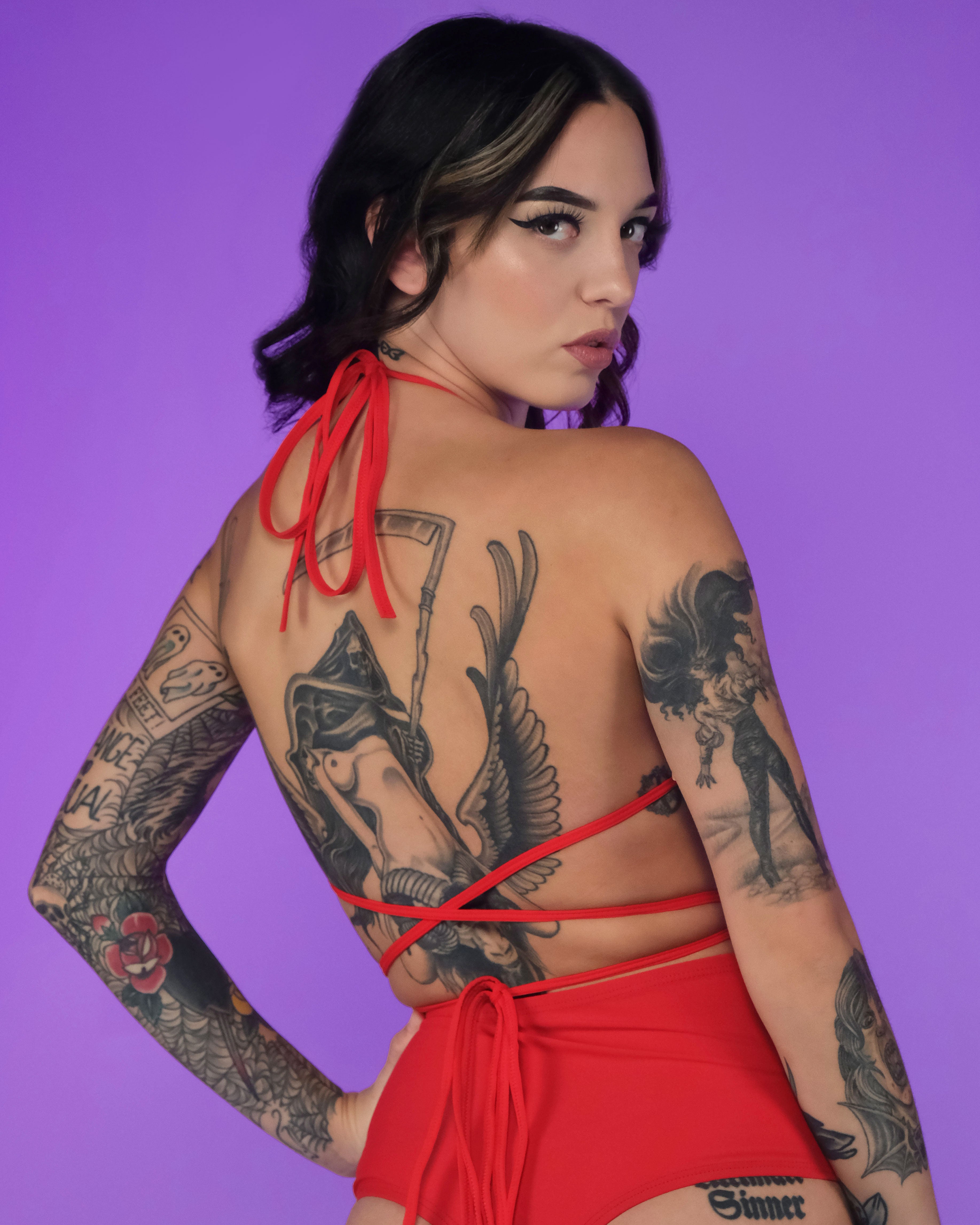 Red Rave Bikini Wrap Top - Rave Wonderland