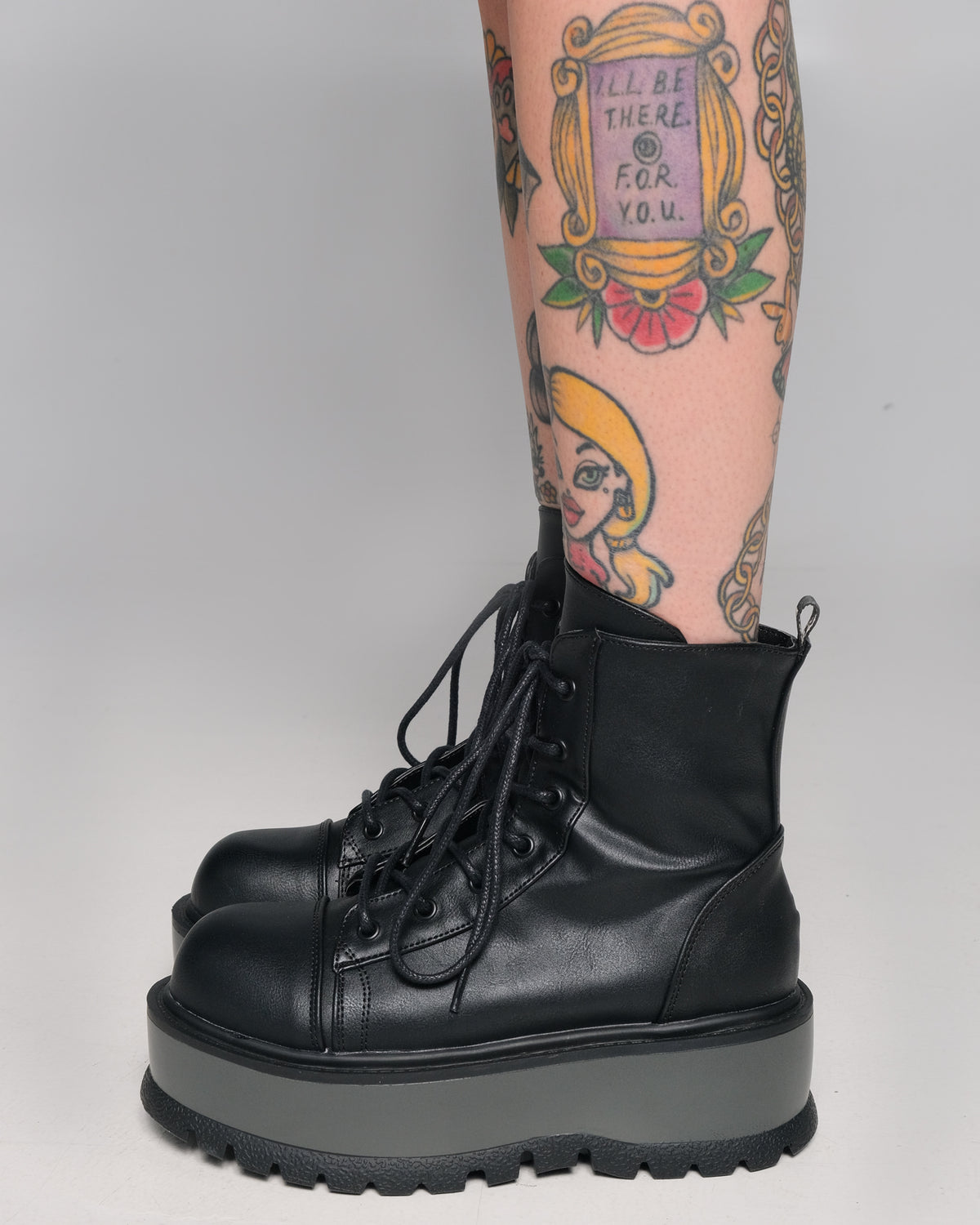 Demonia Slacker Black Combat Ankle Boots