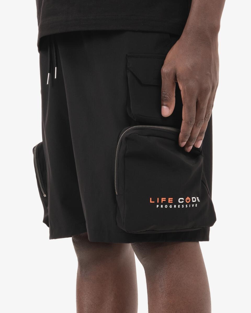 Black Nylon 7 Inch Inseam Shorts with Zipper Pockets – Rave Wonderland