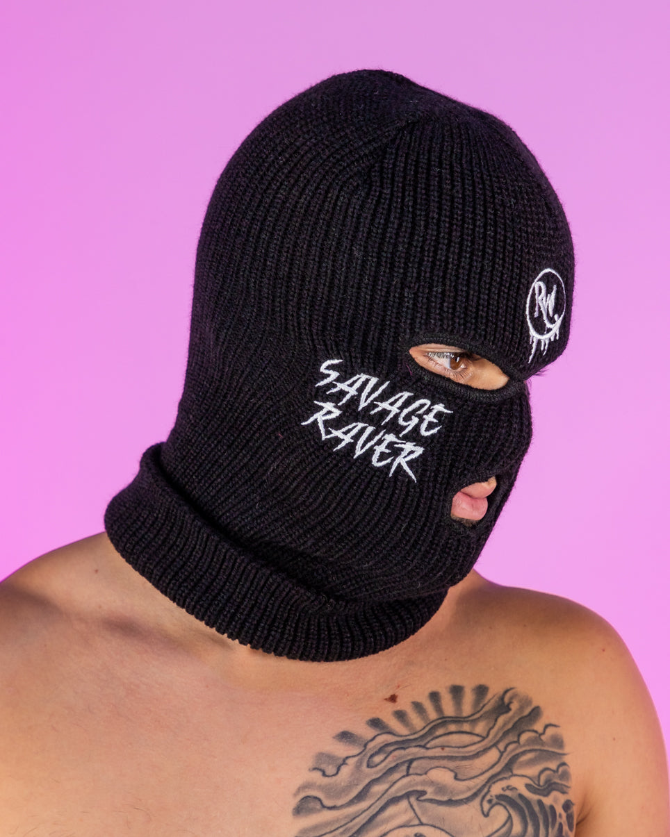 Black Savage Raver Red Pill Ski Mask – Rave Wonderland