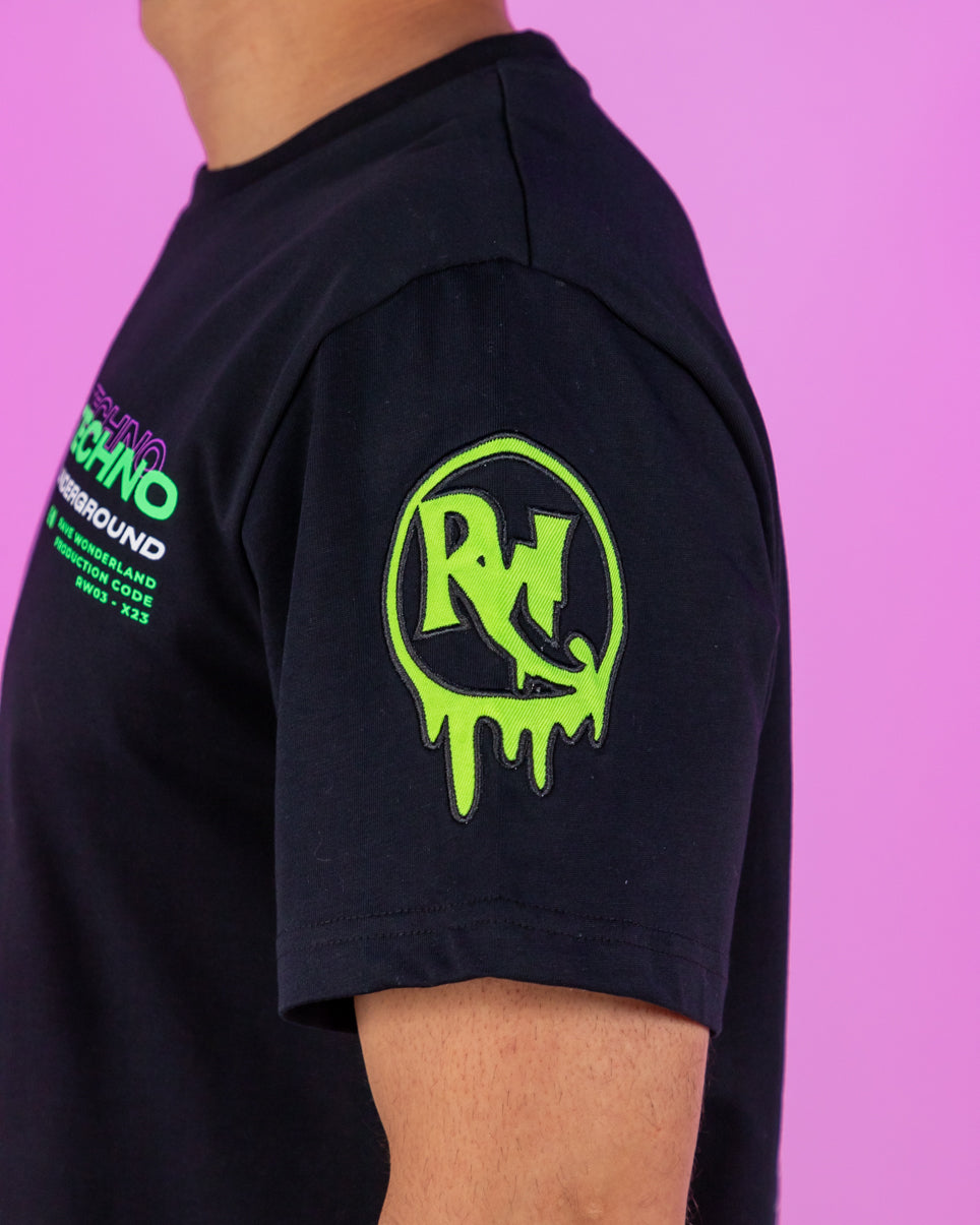 Techno Underground Retro Vibes Black T-Shirt for Music Lovers