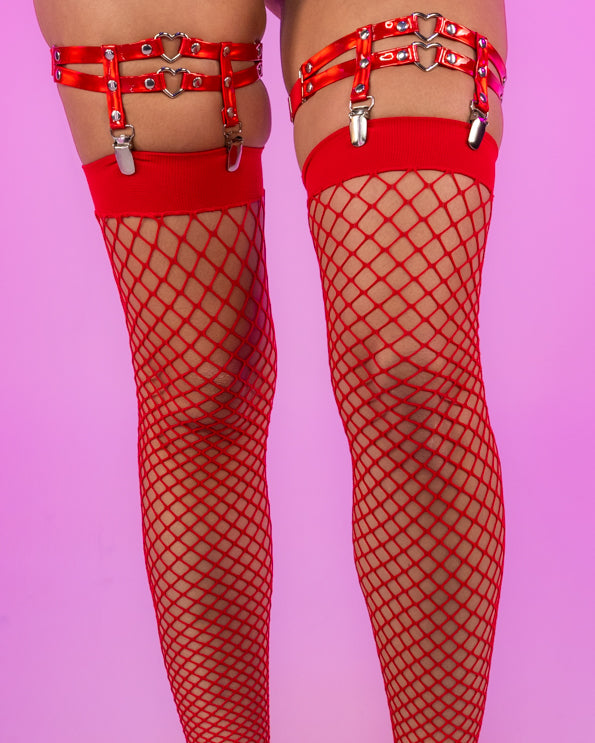 Red Iridescent Heart Garter – Rave Wonderland