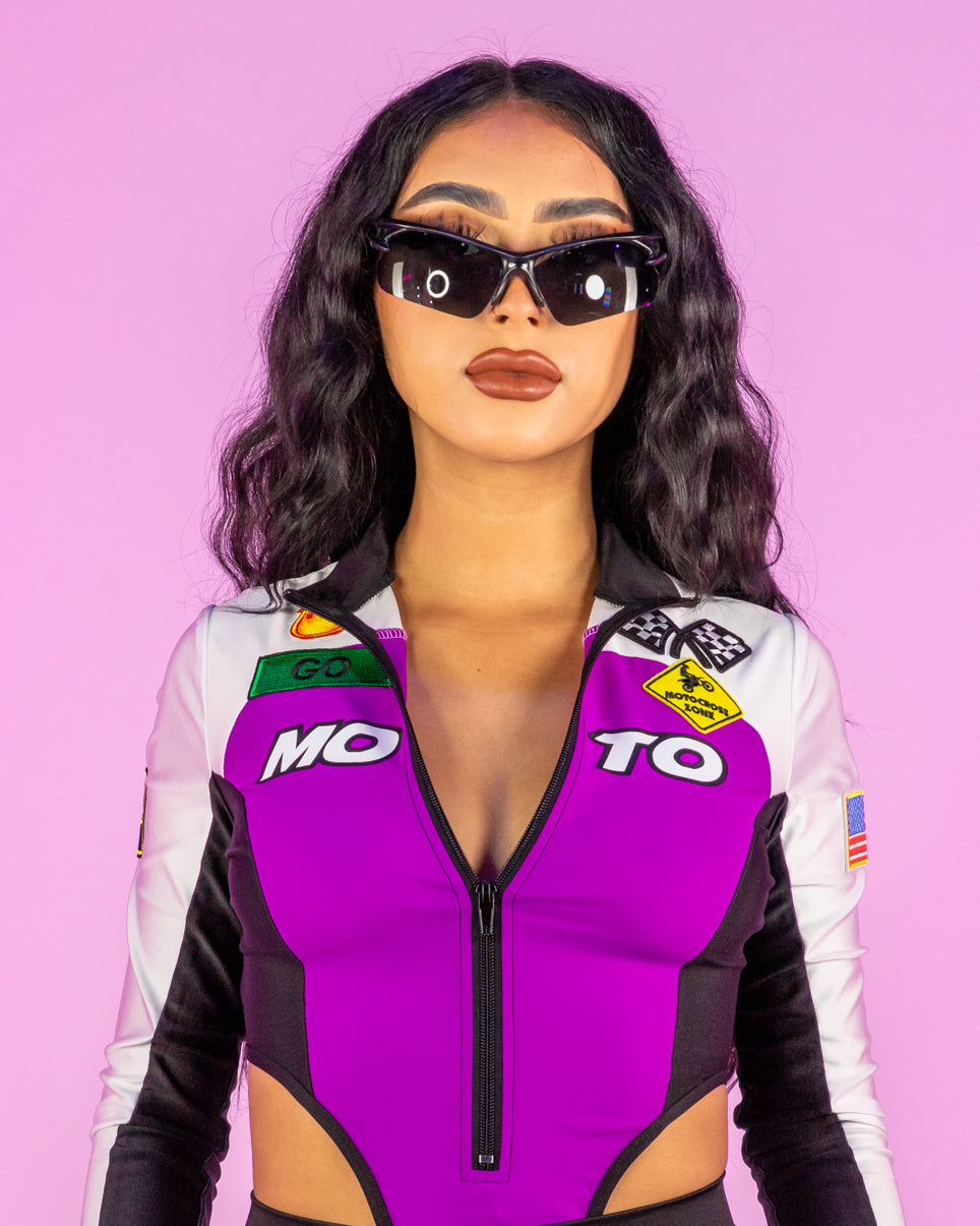 5pc Purple Moto Mami Costume