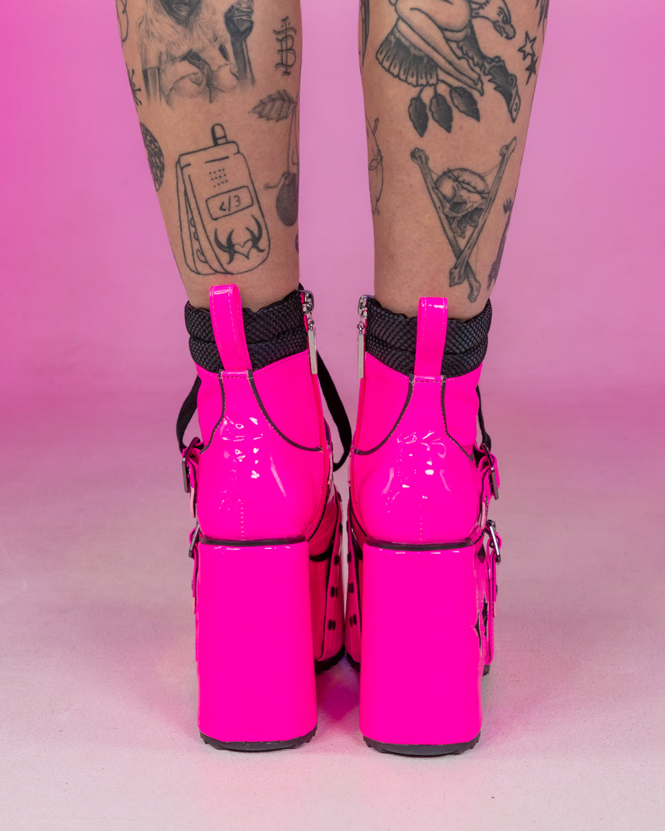 Pink Spaced Out Platform Boots
