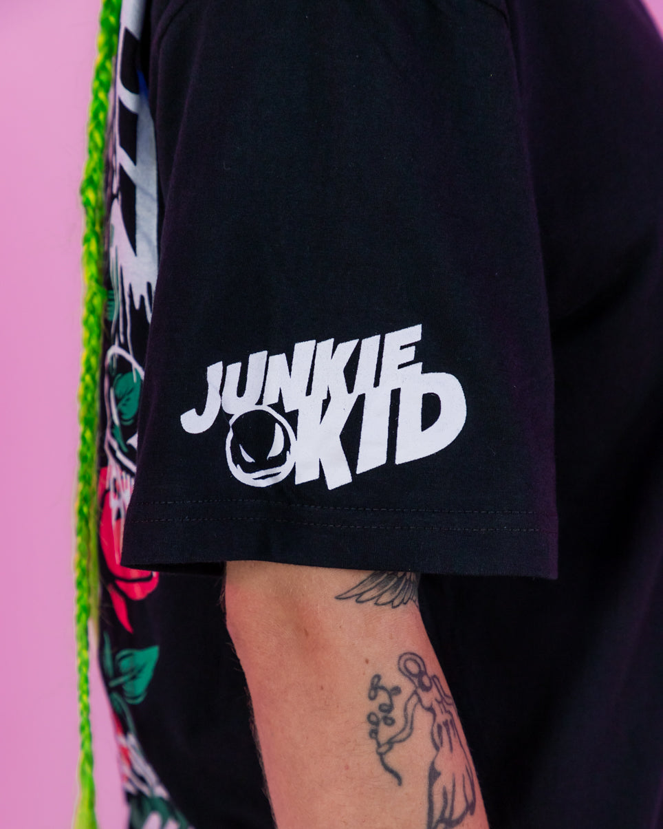 Junkie Kid x Rave Wonderland Rose and Skull Limited Tee