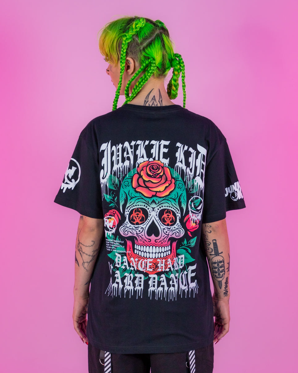 Junkie Kid x Rave Wonderland Rose and Skull Limited Tee