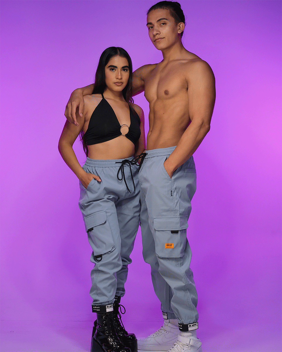 Baby Blue Boy Unisex Cargo Pants - Rave Wonderland