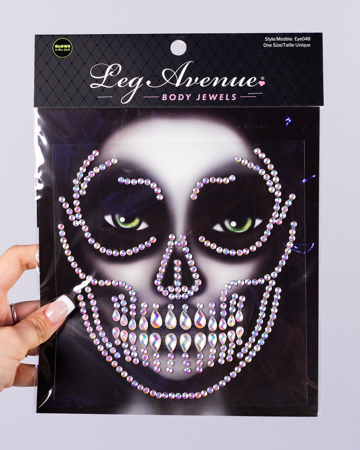 Glow In The Dark Skull Unisex Face Jewels