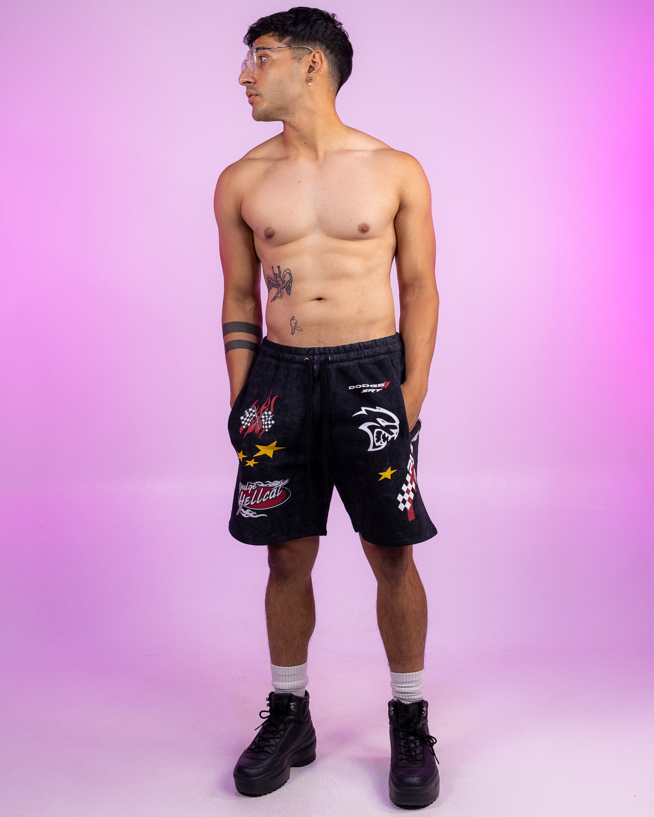 Dodge Hellcat Vintage Wash Shorts – Rave Wonderland