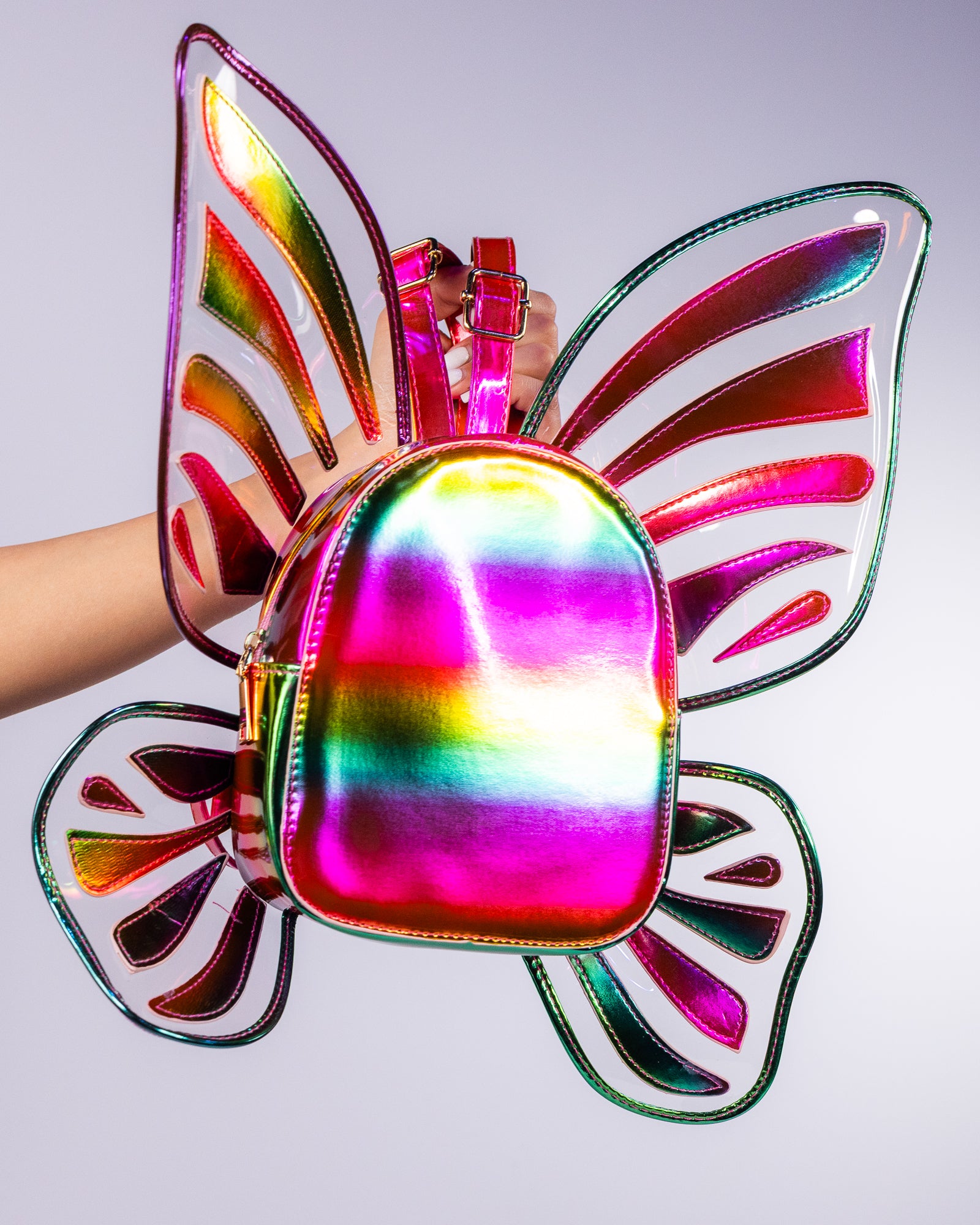 Rainbow Holo Butterfly Unisex Backpack – Rave Wonderland