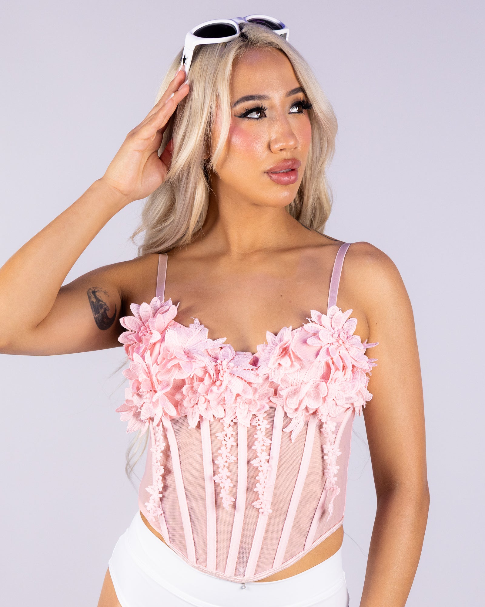 トップス babylclub Crown candy t (baby pink) Adventureland Jewel Top for Festival and Dance Style – Rave Wonderland