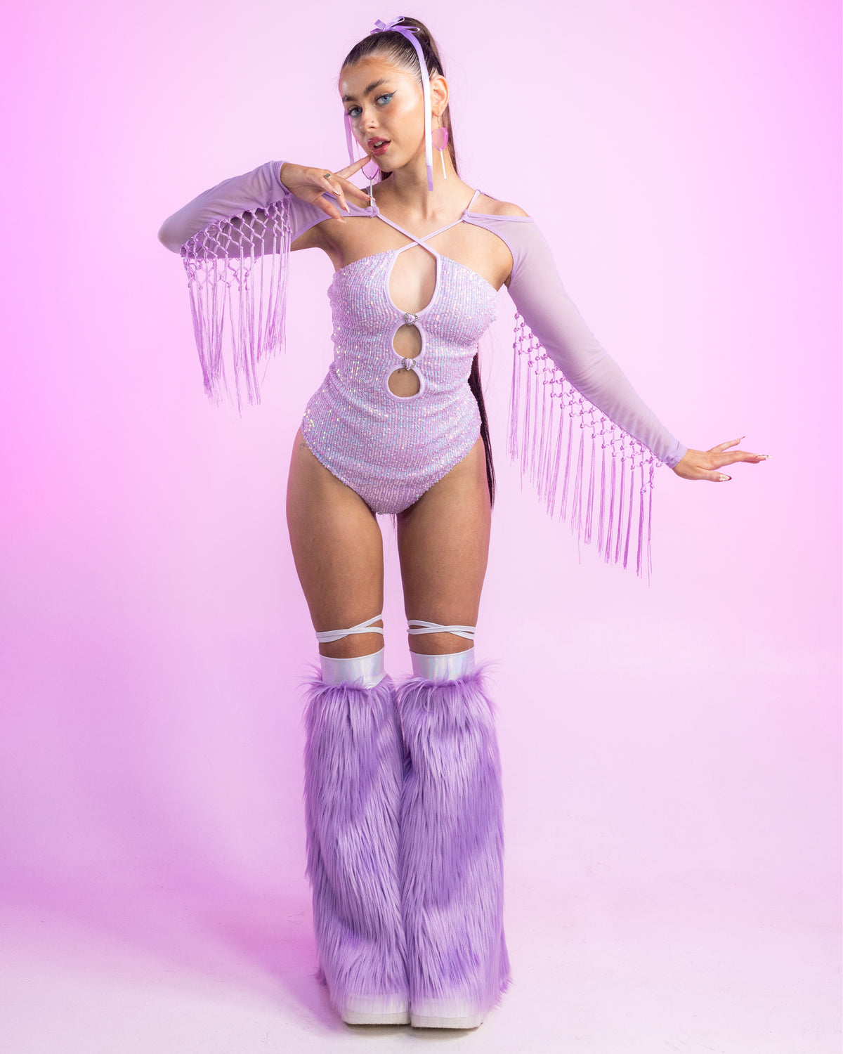 Lavender Sublime Fringe Bodysuit