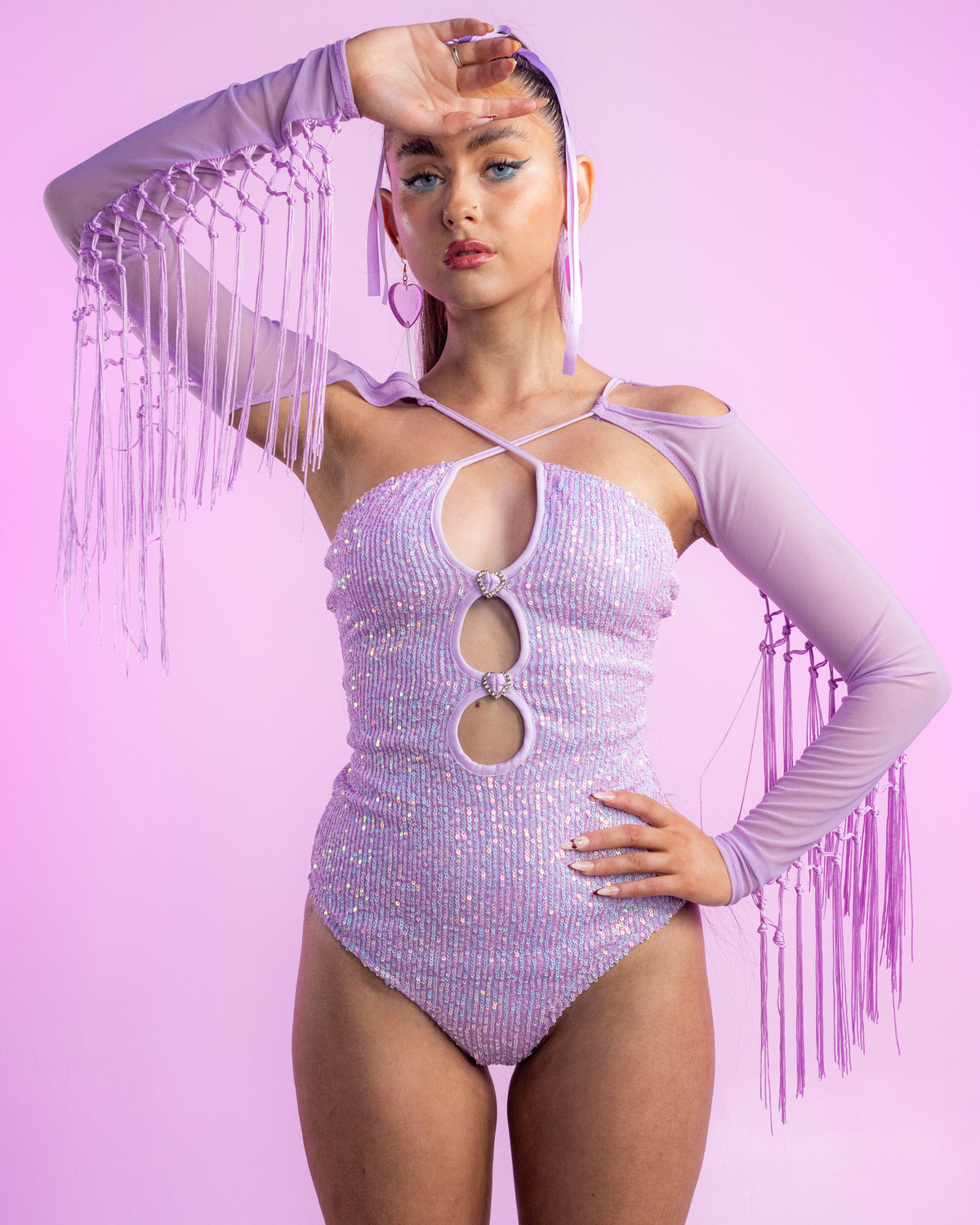 Lavender Sublime Fringe Bodysuit