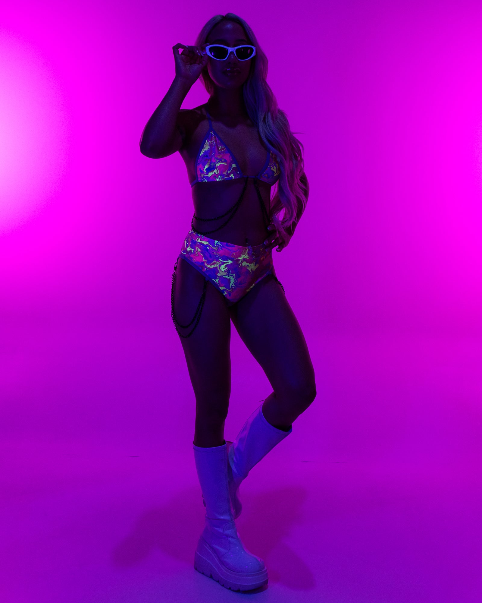 Ultraviolet Vision Women's Chain Scrunch Cheeky Shorts – Rave