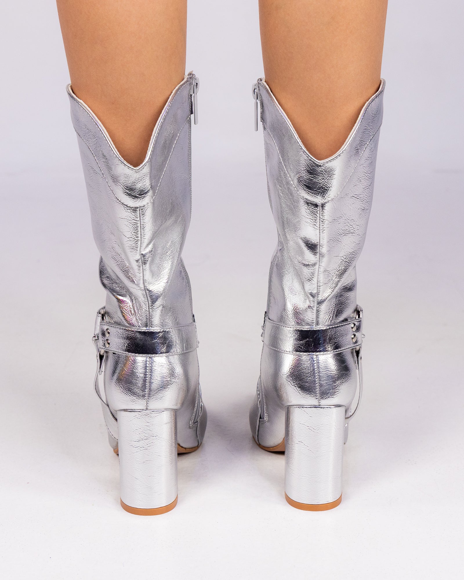Silver Western Deco Women's Cowboy Boots – Rave Wonderland