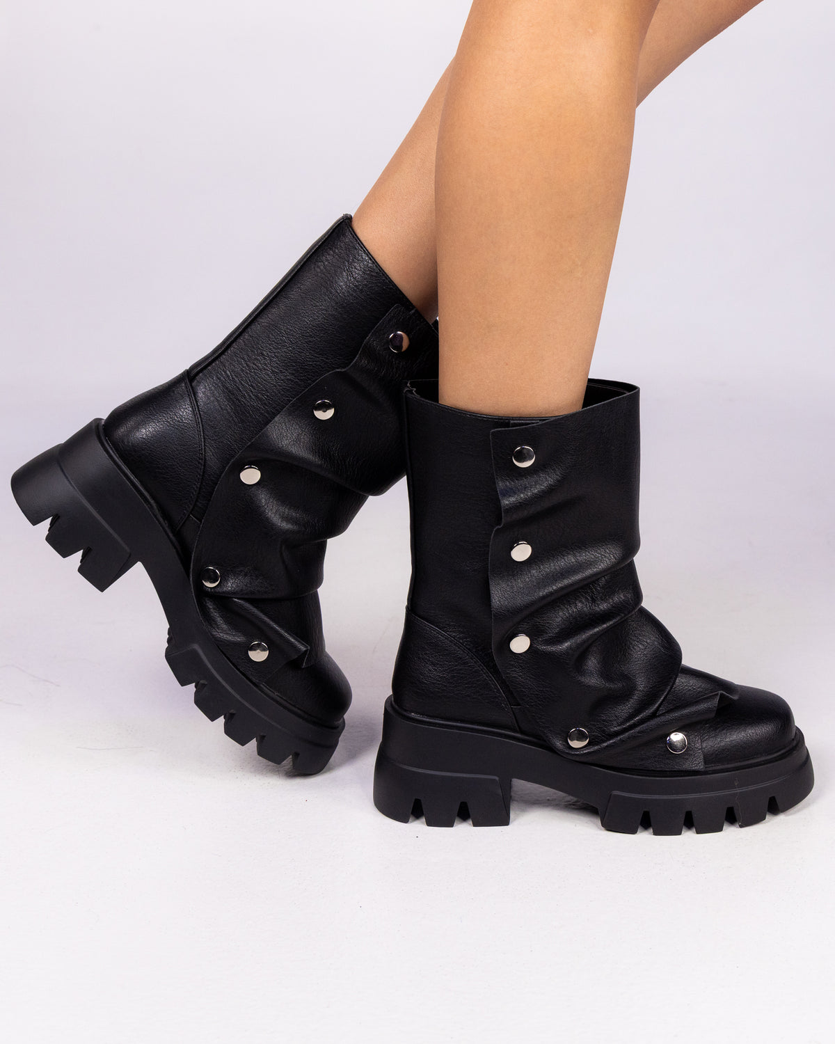 Black Trek Women's Slouch Combat Boots