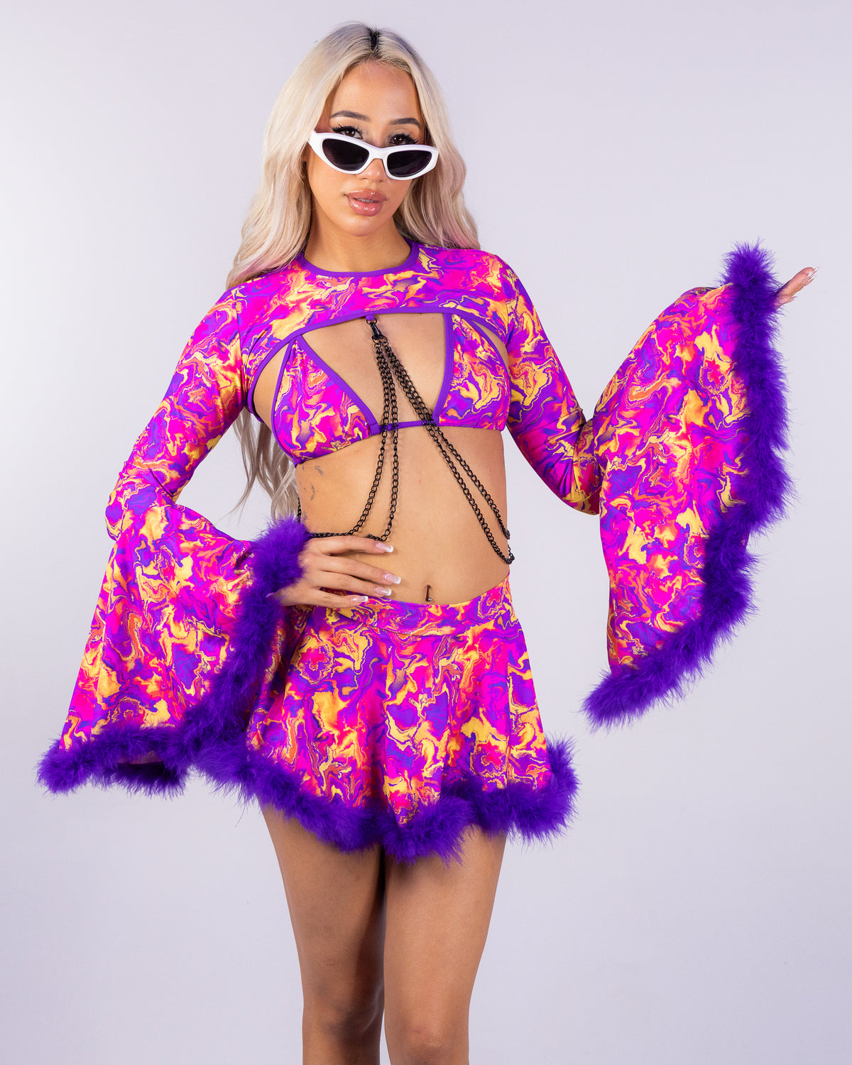 Ultraviolet Vision Women's Bell Sleeve Chain Shrug