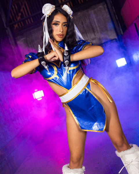 chun li black dress 4pc Official Street Fighter Chun-Li Costume – Rave Wonderland